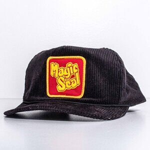 Magic Seal Corduroy Rope Snapback Hat VTG 80s Retro Streetwear Hipster